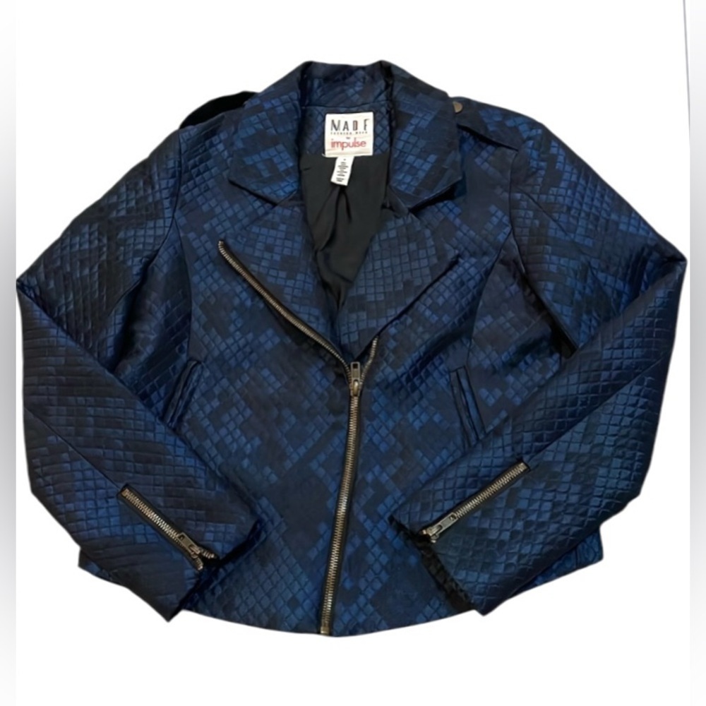 Impulse MADE Fashion Week for Impulse Moto jacket Navy Iridescent Size S
